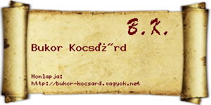 Bukor Kocsárd névjegykártya